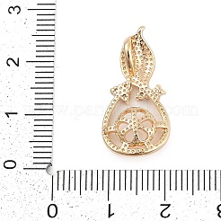 Brass Micro Pave Clear Cubic Zirconia European Dangle Charms Bails&nbsp;KK-Q026-14G