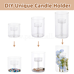 3Pcs 3 Styles Transparent Glass Candle Holders&nbsp;DJEW-FH0001-32