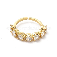 Cubic Zirconia Open Cuff Ring&nbsp;RJEW-C055-01G-01