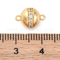 Brass Micro Pave Clear Cubic Zirconia Magnetic Clasps&nbsp;KK-P291-03G