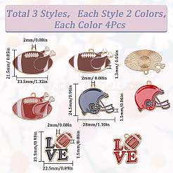 24Pcs 6 Style Alloy Enamel Pendants&nbsp;FIND-SC0009-07