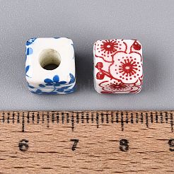 Printed Handmade Porcelain European Beads&nbsp;PORC-Q007-11