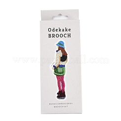 MIYUKI Seed Beads Camp Girls Brooch Making Kits&nbsp;DIY-H165-01C