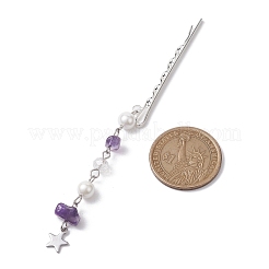 Natural Gemstone Chip & Pearl Hair Bobby Pin&nbsp;PHAR-JH00102