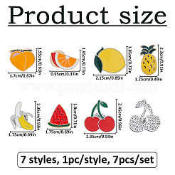 7Pcs 7 Styles Fruit Theme Alloy Enamel Lapel Pin Backs for Backpack Clothes&nbsp;JEWB-FH0002-86