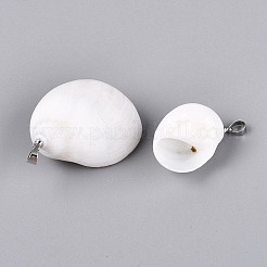Brass & Natural Spiral Shell Pendants&nbsp;SHEL-Q029-12P