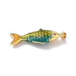 Brass Enamel Pendants&nbsp;KK-Z124-03G-02