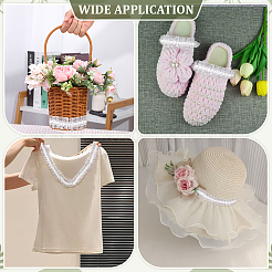 5M Chiffon Flower Lace Trim Ribbon with Imitation Pearl&nbsp;OCOR-ME0001-60