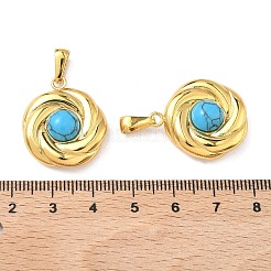 304 Stainless Steel with Synthetic Turquoise Pendants&nbsp;STAS-L309-21A-G