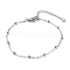 Tarnish Resistant 304 Stainless Steel Paperclip & Satellite Chains Bracelet Set&nbsp;X-BJEW-JB06524