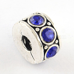 Brass Rhinestone European Clasps&nbsp;KK-N291-01AS-03