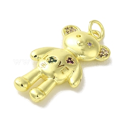 Brass Micro Pave Cubic Zirconia Pendants&nbsp;KK-Z042-16G-04