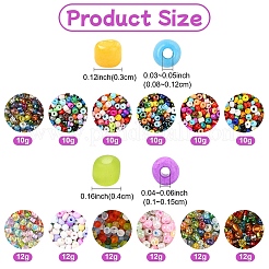 60G 6 Styles Round Glass Seed Beads&nbsp;SEED-YW0002-67