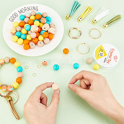 DIY Beaded Keychain Wristlet Making Kit&nbsp;DIY-CA0004-43