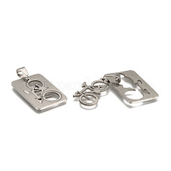Non-Tarnish 201 Stainless Steel Split Pendants&nbsp;STAS-I032-100
