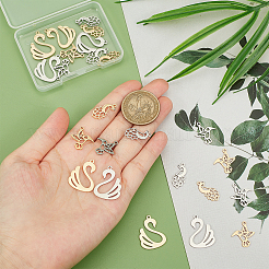 24Pcs 6 Style 201 Stainless Steel Charms&nbsp;STAS-DC0008-61