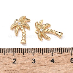 Brass Micro Pave Clear Cubic Zirconia Pendants&nbsp;KK-C168-18G