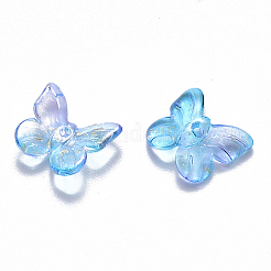Two Tone Transparent Spray Painted Glass Charms&nbsp;LS-GLAA-T016-22C