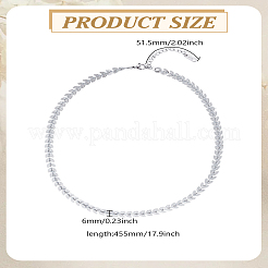1Pc Alloy Leaf Link Chain Necklaces for Women&nbsp;NJEW-LP0003-11