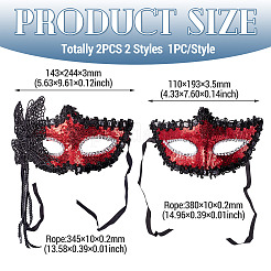 2Pcs 2 Styles Plastic Masquerade Masks for Cosplay Party Costume Accessory&nbsp;FEPA-TA0001-02A