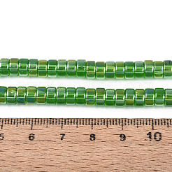 AB Color Plated Transparent Glass Beads Strands&nbsp;GLAA-T026-3x6mm-T08