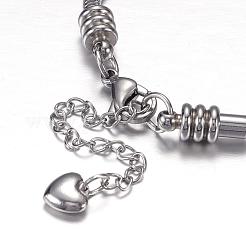 Tarnish Resistant 304 Stainless Steel European Round Snake Chains Bracelets&nbsp;STAS-J015-04