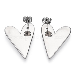 Heart Brass Stud Earrings for Women&nbsp;EJEW-F311-02P
