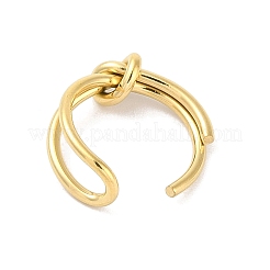 Simple Knotted 304 Stainless Steel Open Cuff Ring for Women Men&nbsp;RJEW-Z038-04G