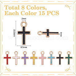 120Pcs 8 Colors Alloy Enamel Pendants&nbsp;FIND-UN0007-73