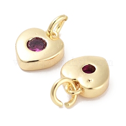 Brass Micro Pave Cubic Zirconia Charms&nbsp;KK-C051-07G-05