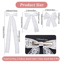 1Box Polyester Alloy Bowknot Hair Clips&nbsp;PHAR-CN0001-03