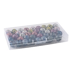 40Pcs 8 Colors Bohemian Style Printed Schima Wood Beads&nbsp;WOOD-FS0002-52