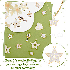 48Pcs 6 Styles Alloy Enamel Pendants&nbsp;ENAM-GA0001-10