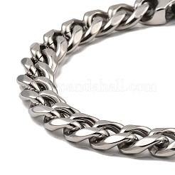 Non-Tarnish 304 Stainless Steel Cuban Link Chain Bracelet&nbsp;NJEW-D050-02D-P