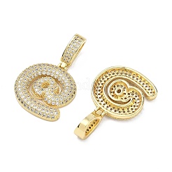 Brass Micro Pave Cubic Zirconia Pendants&nbsp;KK-P345-17G-03