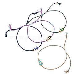 4Pcs 4 Colors Alloy Enamel Fish Charm Adjustable Bracelets&nbsp;BJEW-TA0001-30