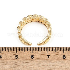 Brass Micro Pave Cubic Zirconia Cuff Rings&nbsp;RJEW-D326-07G