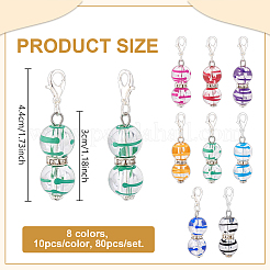 80Pcs 8 Colors Acrylic Pendant Decorations&nbsp;HJEW-PH02559