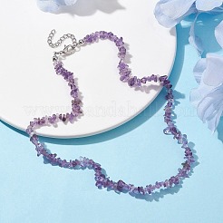 Natural Amethyst Chip Beaded Necklace&nbsp;NJEW-JN04615-06