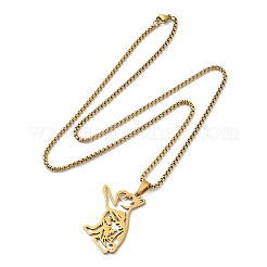 201 Stainless Steel Dog Outline Pendant Necklaces&nbsp;NJEW-P327-06G