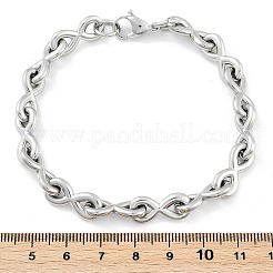 304 Stainless Steel Infinity Link Chain Bracelets for Women Men&nbsp;BJEW-F488-53D-P