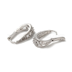 Teardrop Rack Plating Brass Micro Pave Cubic Zirconia Hoop Earrings&nbsp;EJEW-A027-07P