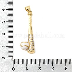 Brass Micro Pave Clear Cubic Zirconia Pendants&nbsp;KK-Z150-17G
