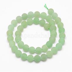 Frosted Round Natural Green Aventurine Beads Strands&nbsp;G-D797-6mm