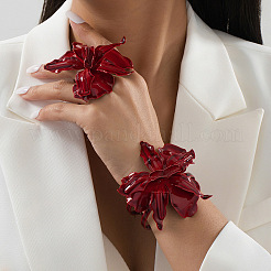 Flower Alloy Cuff Bangle & Cuff Rings Sets&nbsp;FS-WGA7C9B-01