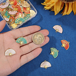 40Pcs 4 Styles Alloy Enamel Connector Charms&nbsp;ENAM-BC0001-08