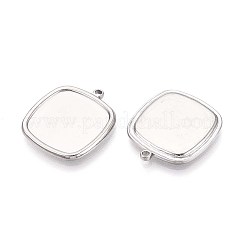 304 Stainless Steel Pendant Cabochon Settings&nbsp;STAS-T067-14P