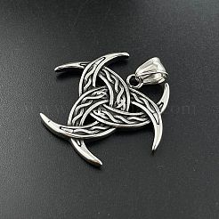 Viking Men's Triple Horn of Odin 304 Stainless Steel Pendant Necklaces&nbsp;FR0632