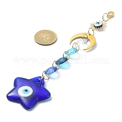 Handmade Evil Eye Lampwork Pendant Decorations&nbsp;HJEW-JM01071