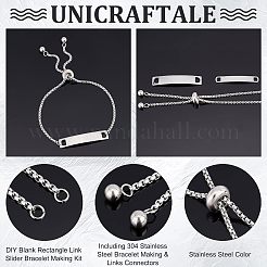 DIY Blank Rectangle Link Slider Bracelet Making Kit&nbsp;STAS-UN0039-30